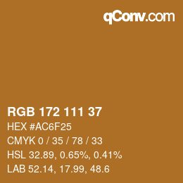 颜色代码: RGB 172 111 37 | qconv.com