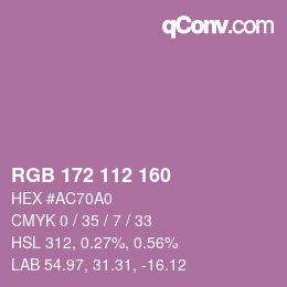 Color code: RGB 172 112 160 | qconv.com
