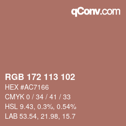 Color code: RGB 172 113 102 | qconv.com