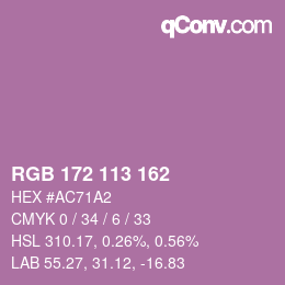 Color code: RGB 172 113 162 | qconv.com