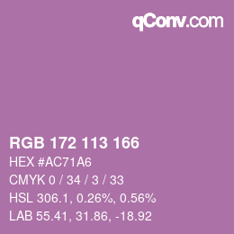 Color code: RGB 172 113 166 | qconv.com