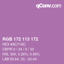 Color code: RGB 172 113 172 | qconv.com