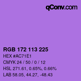 Code couleur: RGB 172 113 225 | qconv.com
