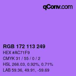 Color code: RGB 172 113 249 | qconv.com