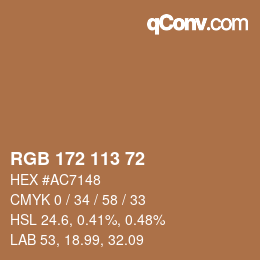 カラーコード: RGB 172 113 72 | qconv.com
