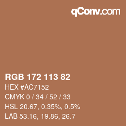 Color code: RGB 172 113 82 | qconv.com