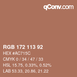 カラーコード: RGB 172 113 92 | qconv.com