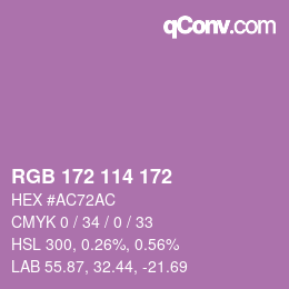Color code: RGB 172 114 172 | qconv.com