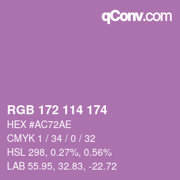 カラーコード: RGB 172 114 174 | qconv.com