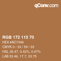 Código de color: RGB 172 115 70 | qconv.com