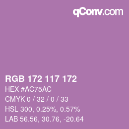 Color code: RGB 172 117 172 | qconv.com