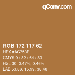 カラーコード: RGB 172 117 62 | qconv.com