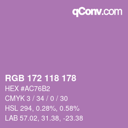 Color code: RGB 172 118 178 | qconv.com