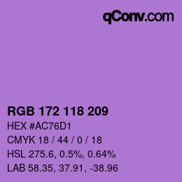 Farbcode: RGB 172 118 209 | qconv.com