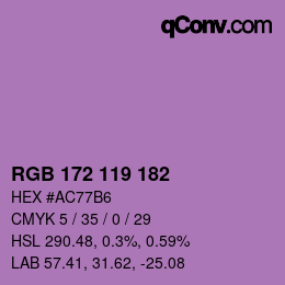 Code couleur: RGB 172 119 182 | qconv.com