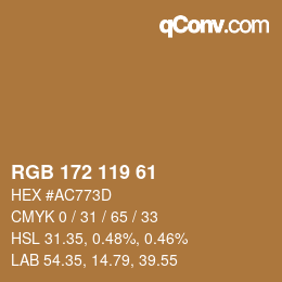 Color code: RGB 172 119 61 | qconv.com