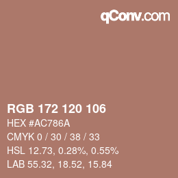 Color code: RGB 172 120 106 | qconv.com