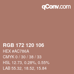 カラーコード: RGB 172 120 106 | qconv.com