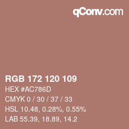 Farbcode: RGB 172 120 109 | qconv.com