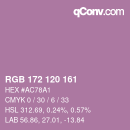 カラーコード: RGB 172 120 161 | qconv.com