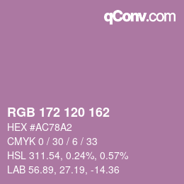 Color code: RGB 172 120 162 | qconv.com