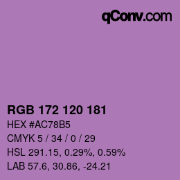 颜色代码: RGB 172 120 181 | qconv.com