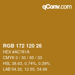 カラーコード: RGB 172 120 26 | qconv.com