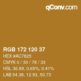 カラーコード: RGB 172 120 37 | qconv.com