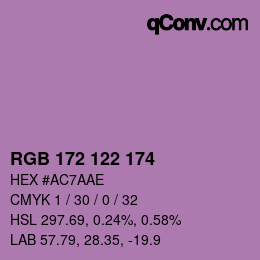 Código de color: RGB 172 122 174 | qconv.com