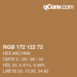 Color code: RGB 172 122 72 | qconv.com