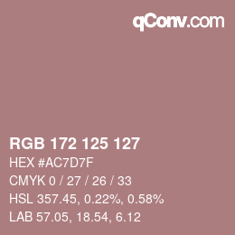 Farbcode: RGB 172 125 127 | qconv.com