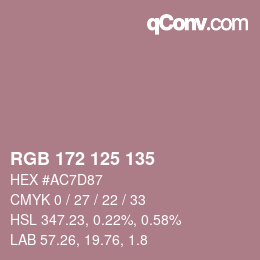 Farbcode: RGB 172 125 135 | qconv.com