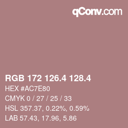 カラーコード: RGB 172 126.4 128.4 | qconv.com