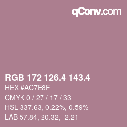 カラーコード: RGB 172 126.4 143.4 | qconv.com