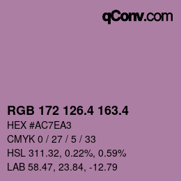 カラーコード: RGB 172 126.4 163.4 | qconv.com
