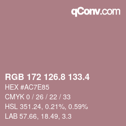 カラーコード: RGB 172 126.8 133.4 | qconv.com