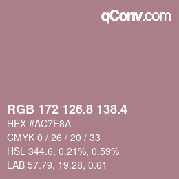 カラーコード: RGB 172 126.8 138.4 | qconv.com