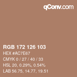 カラーコード: RGB 172 126 103 | qconv.com