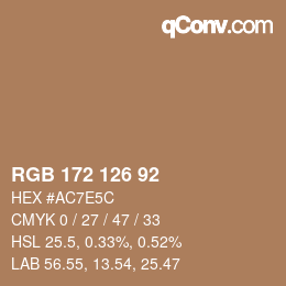 カラーコード: RGB 172 126 92 | qconv.com