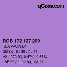 カラーコード: RGB 172 127 209 | qconv.com