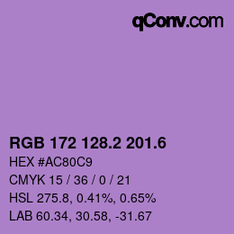 カラーコード: RGB 172 128.2 201.6 | qconv.com