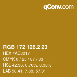 カラーコード: RGB 172 128.2 23 | qconv.com