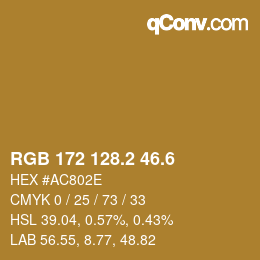 カラーコード: RGB 172 128.2 46.6 | qconv.com
