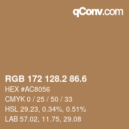 カラーコード: RGB 172 128.2 86.6 | qconv.com