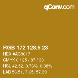 カラーコード: RGB 172 128.6 23 | qconv.com