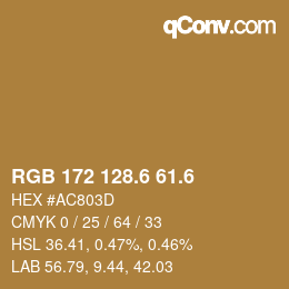 カラーコード: RGB 172 128.6 61.6 | qconv.com