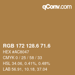 カラーコード: RGB 172 128.6 71.6 | qconv.com
