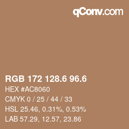 カラーコード: RGB 172 128.6 96.6 | qconv.com
