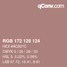 Color code: RGB 172 128 124 | qconv.com