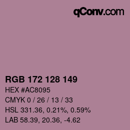 Color code: RGB 172 128 149 | qconv.com